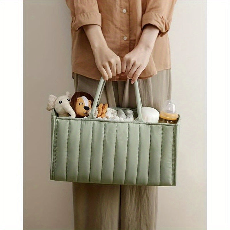 Organizador de caddy para pañales con divisores acolchados, cesta de almacenamiento para guardería, regalo para baby shower
