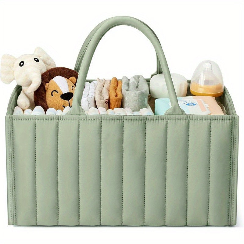 Organizador de caddy para pañales con divisores acolchados, cesta de almacenamiento para guardería, regalo para baby shower