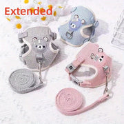 Small Breathable Linen Vest Style Dog Harness for Small Pets Cats and Rabbits