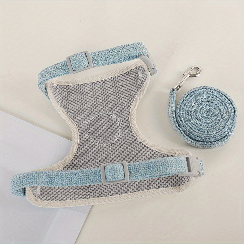 Small Breathable Linen Vest Style Dog Harness for Small Pets Cats and Rabbits