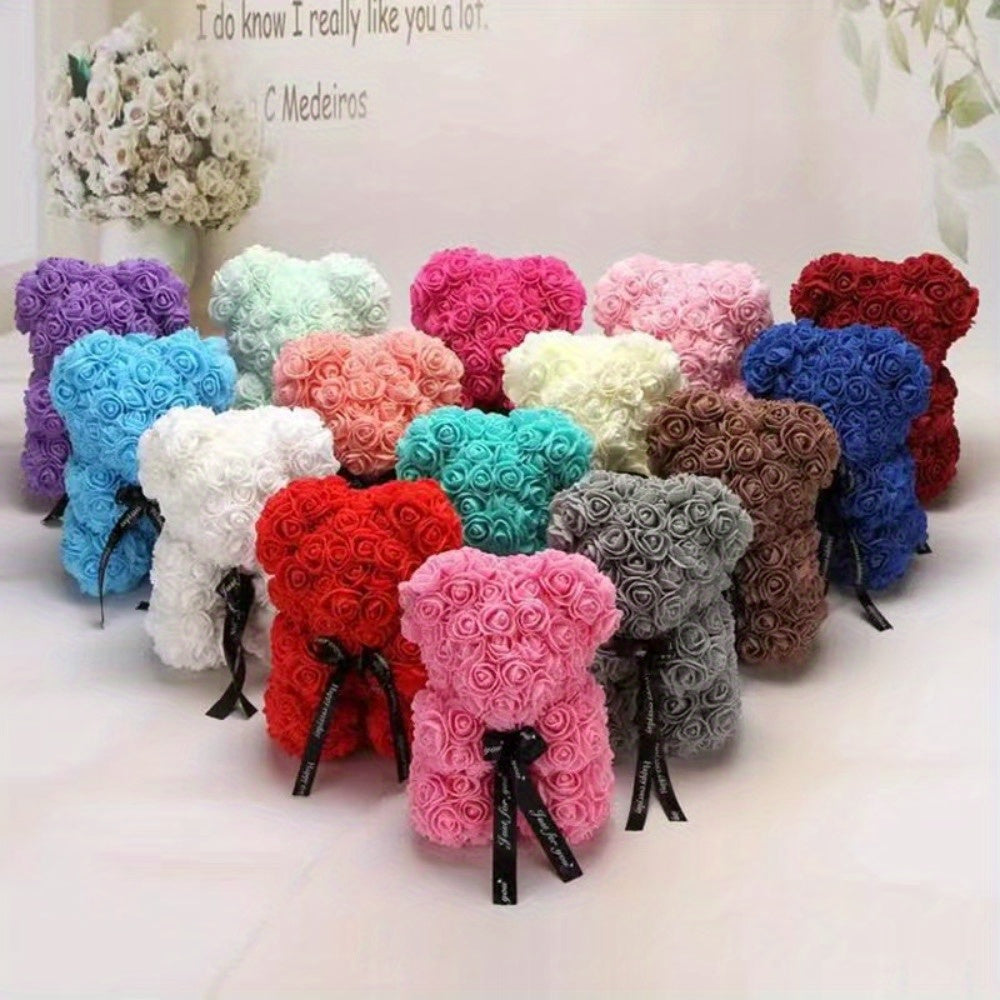 Foam Floral Decor 24.99cm Romantic Bear Gift and Decoration