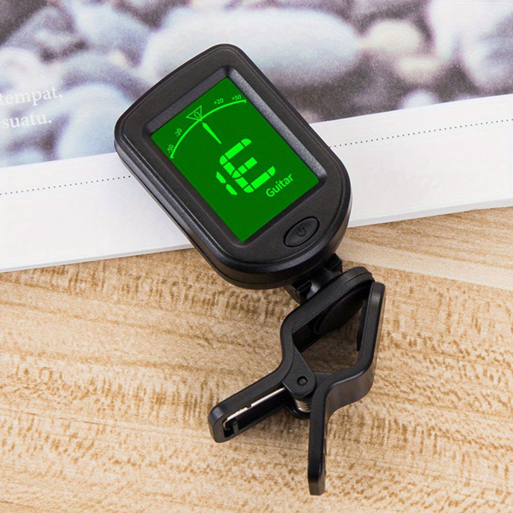 Electronic Guitar Tuner Clip-On Digital Tuning Device for Bass Violin Ukulele Rotatable Sensitive
