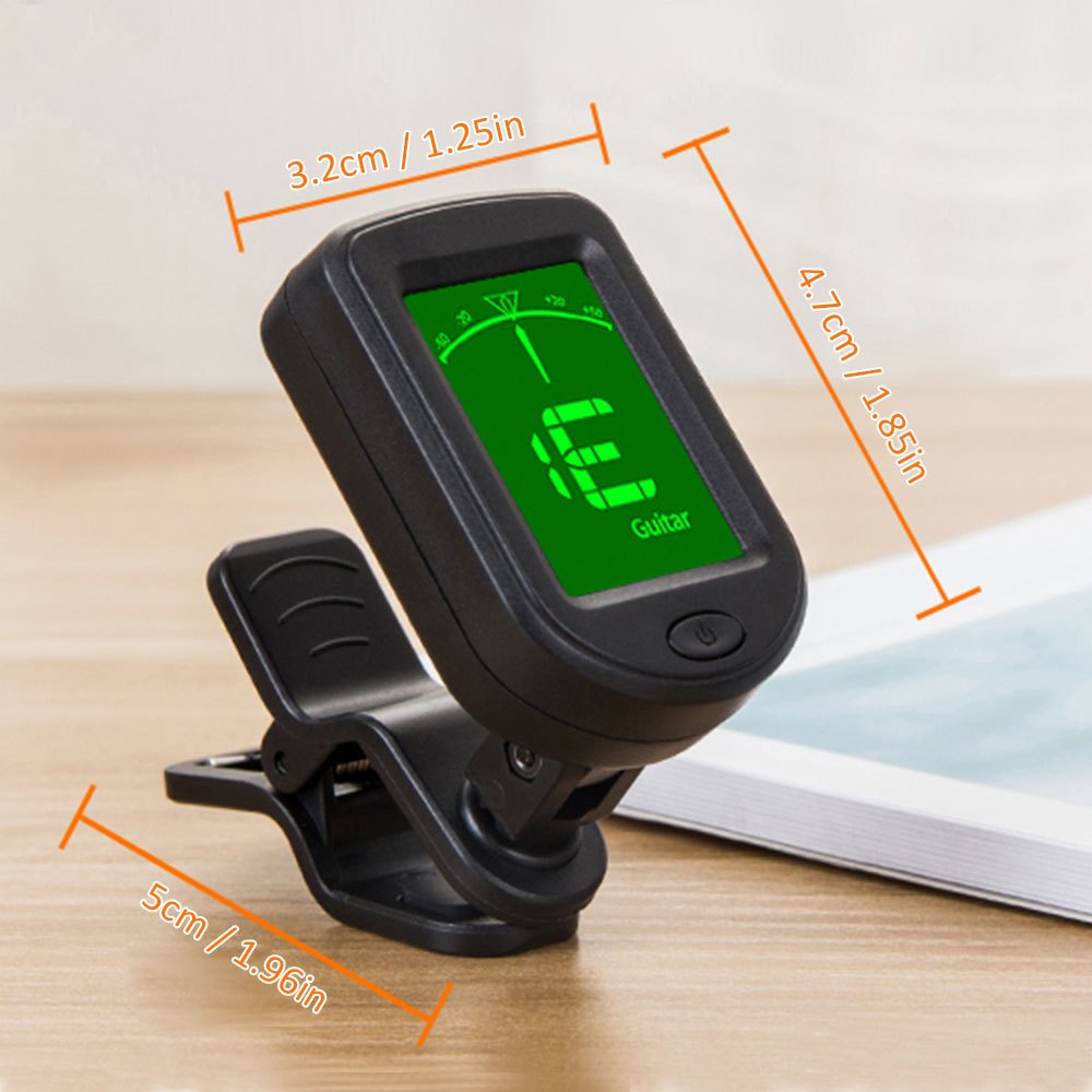 Electronic Guitar Tuner Clip-On Digital Tuning Device for Bass Violin Ukulele Rotatable Sensitive