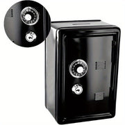 Black Metal Money Safe with Dual Keys for Secure Coin and Cash Storage