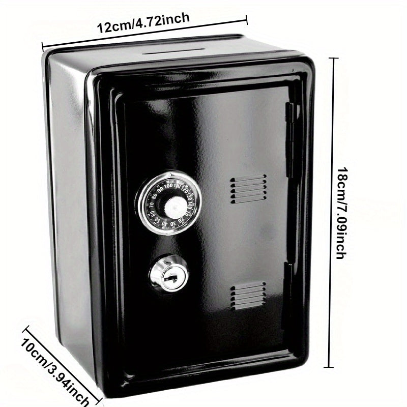 Black Metal Money Safe with Dual Keys for Secure Coin and Cash Storage