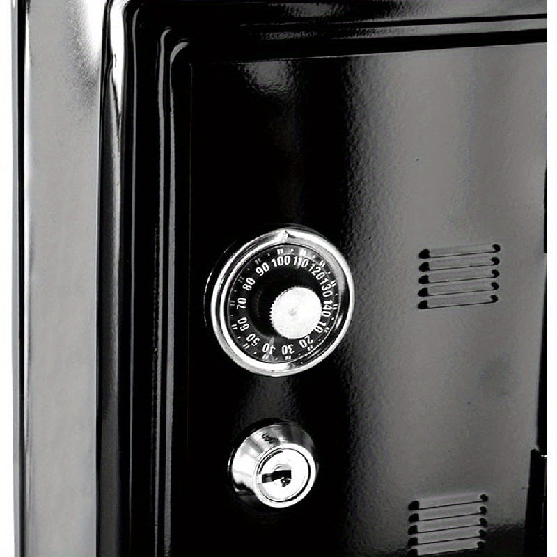 Black Metal Money Safe with Dual Keys for Secure Coin and Cash Storage