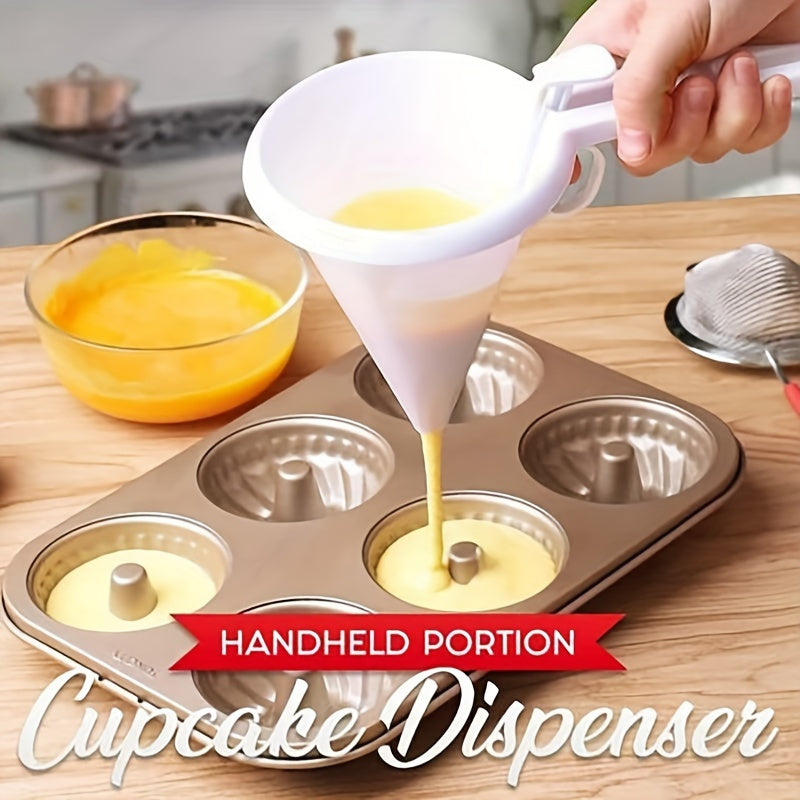 Manual cake batter dispenser food-safe plastic cupcake pancake baking tool no electricity