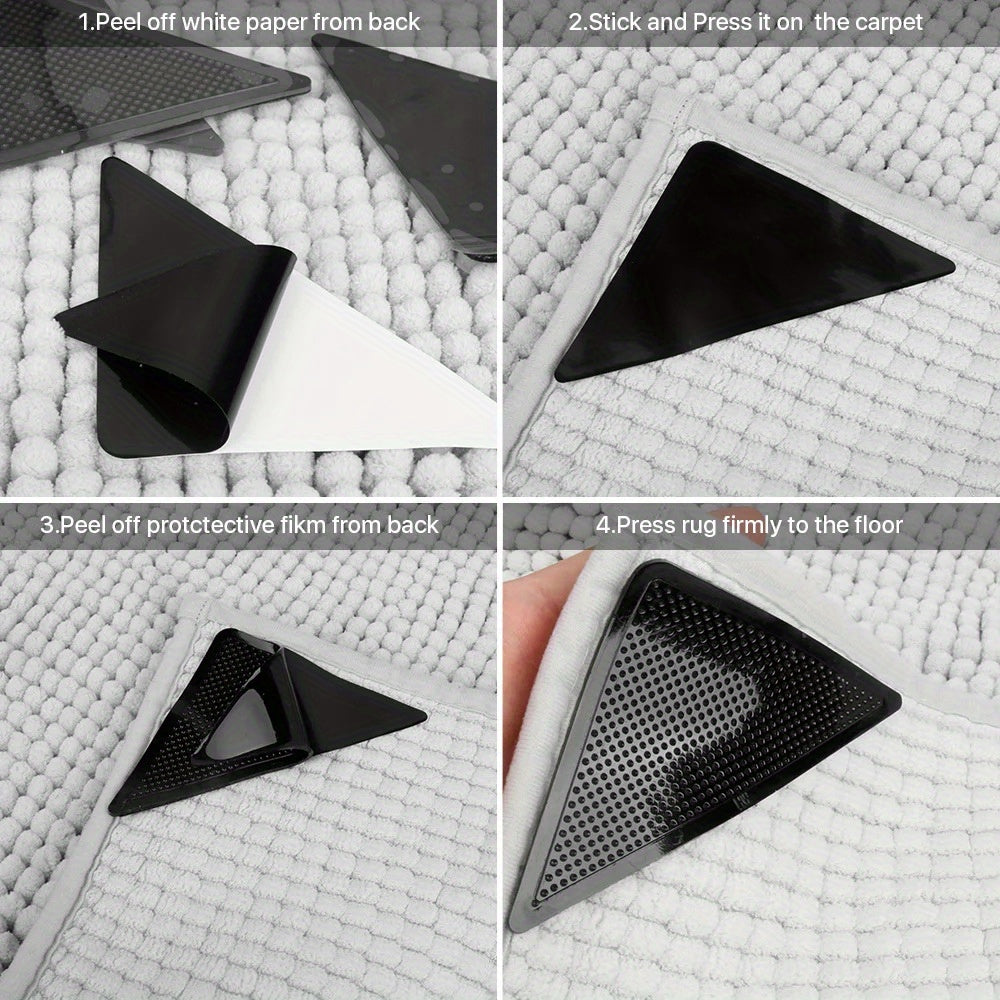 Set of 4 or 8 Non-Slip Rug Pads for Hardwood and Tile Floors Reusable Washable