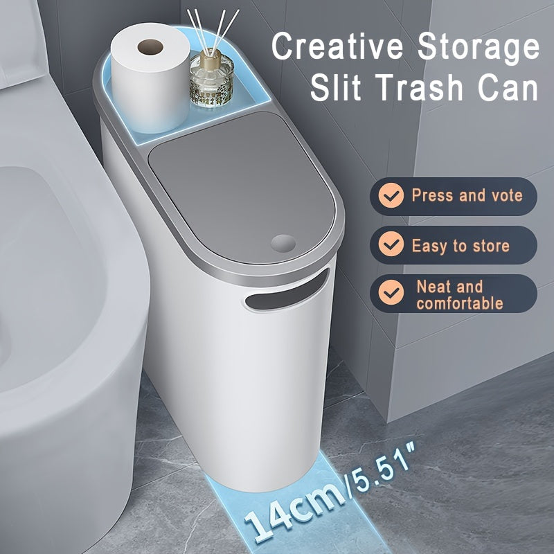 High Capacity Bathroom Trash Can with Lid Sleek Design for Home and Holiday Use