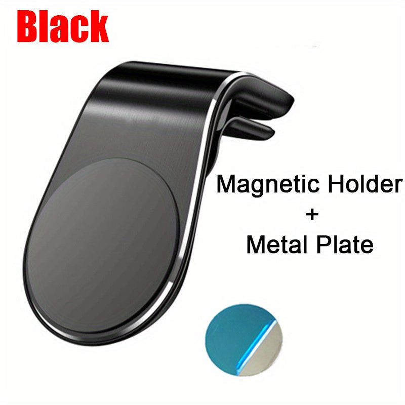 Magnetic Car Phone Holder Stainless Steel Dashboard Vent Mount 360° Rotating