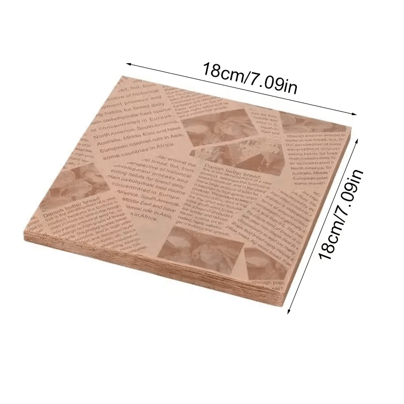 100 ta foydalanishga tayyor yog'ga chidamli pishirish qog'ozlari, Vintage Newsprint dizayni