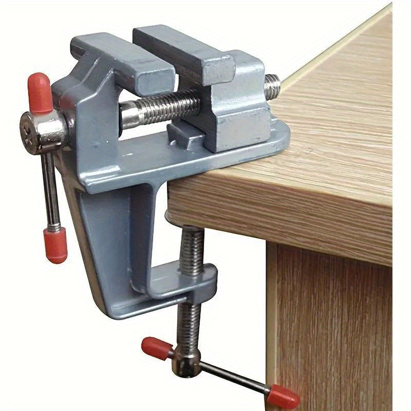 Mini Aluminum Bench Vise with Adjustable Table Clamp for DIY Projects