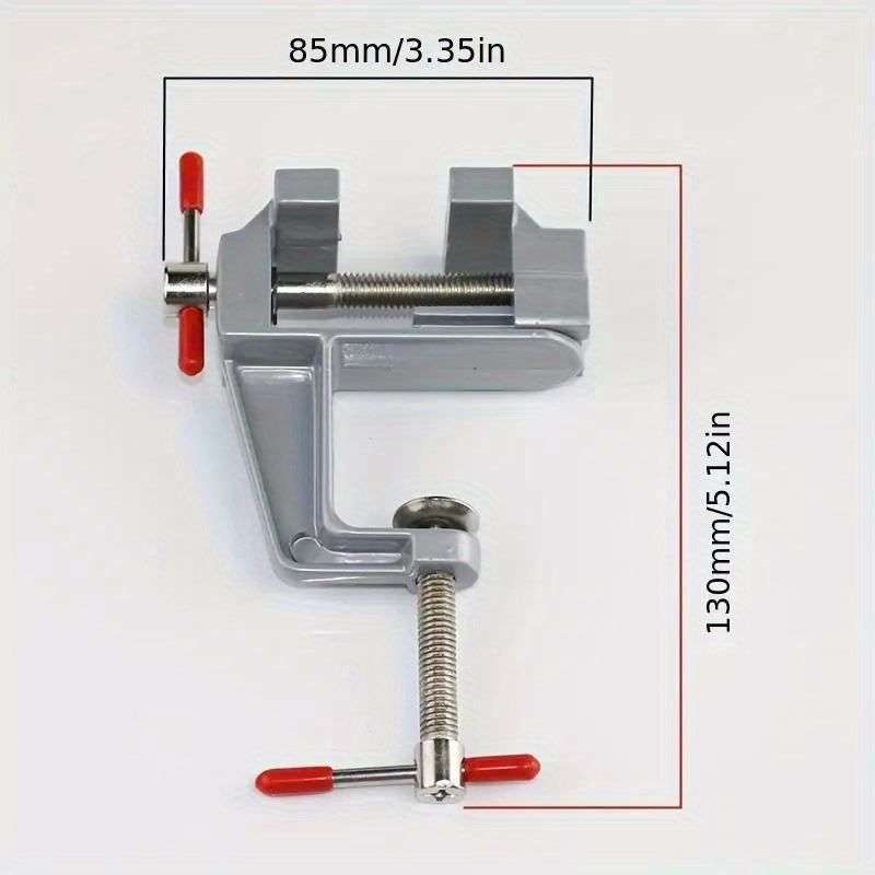 Mini Aluminum Bench Vise with Adjustable Table Clamp for DIY Projects