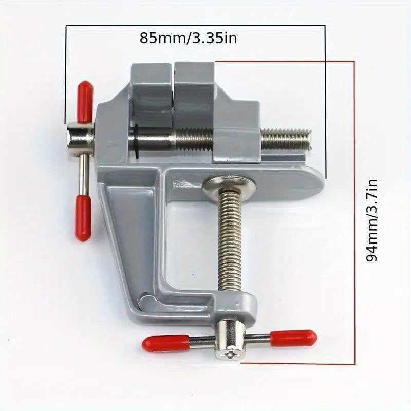 Mini Aluminum Bench Vise with Adjustable Table Clamp for DIY Projects