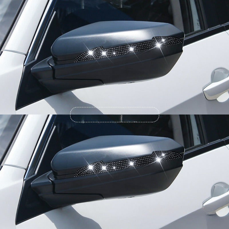 Female Car Mirror Decals 2 Pack Polyester Sparkling Diamond Bling
