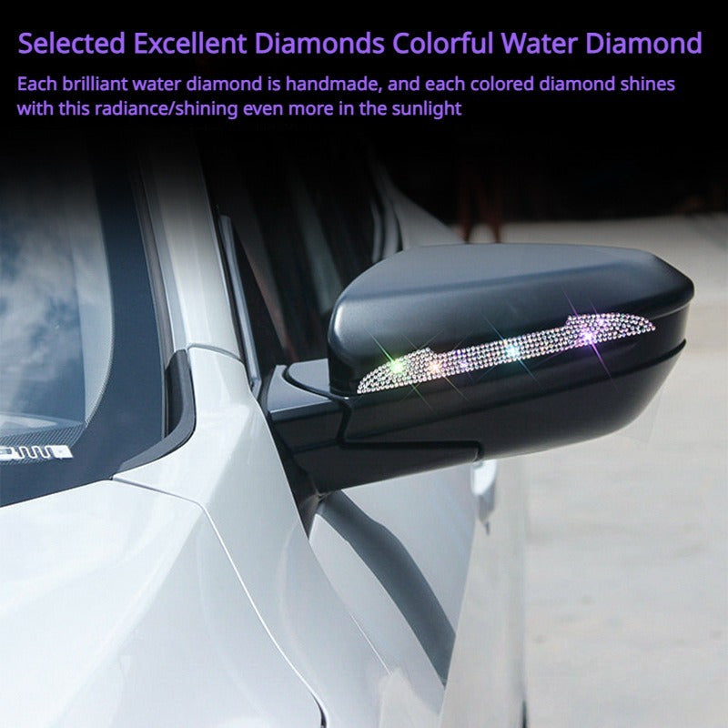Female Car Mirror Decals 2 Pack Polyester Sparkling Diamond Bling