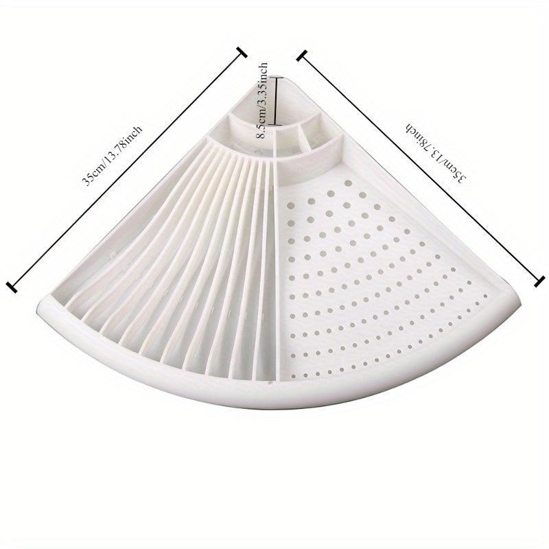 Escurridor de platos de plástico para fregadero de esquina, organizador de cocina compacto, escurridor de utensilios para encimera