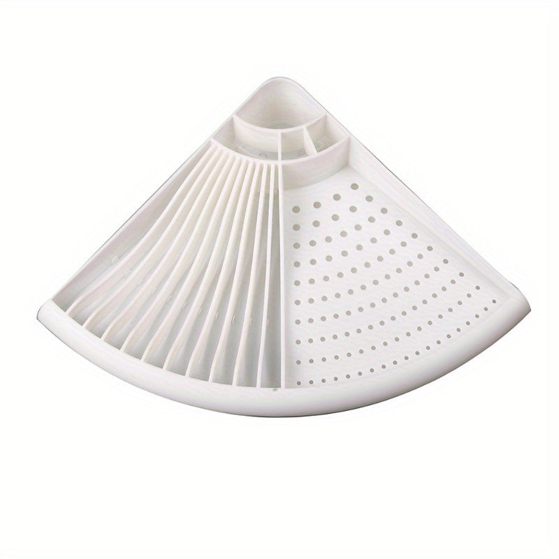 Escurridor de platos de plástico para fregadero de esquina, organizador de cocina compacto, escurridor de utensilios para encimera