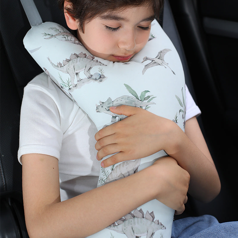 Kids Car Seat Neck Pillow Travel Cushion Adjustable Shoulder Pad Polyester Fiber