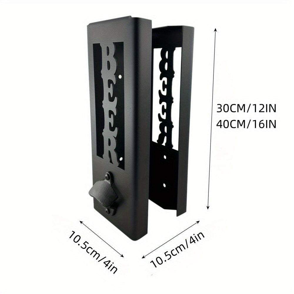 2-in-1 Wall Mount Can Cooler Dispenser with Bottle Opener Holds Multiple Cans Ergonomic Design