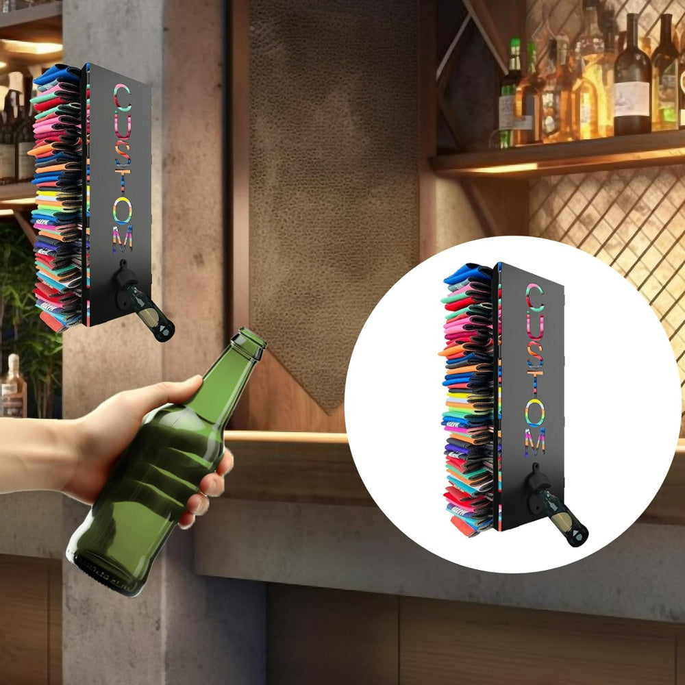 2-in-1 Wall Mount Can Cooler Dispenser with Bottle Opener Holds Multiple Cans Ergonomic Design
