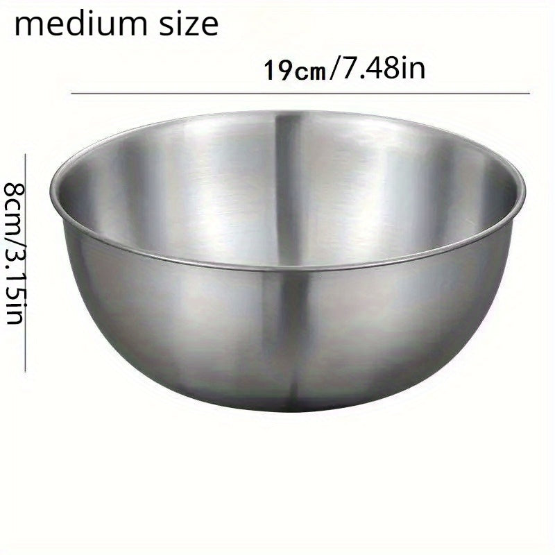 3-Piece Stainless Steel Mixing Bowls Set for Salads Noodles Soups and Food Storage