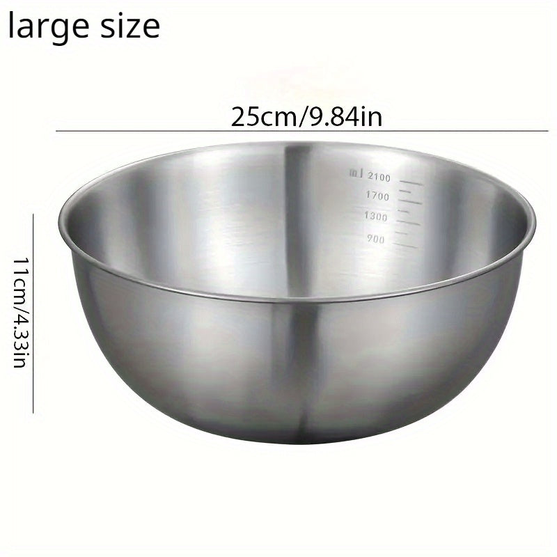 3-Piece Stainless Steel Mixing Bowls Set for Salads Noodles Soups and Food Storage