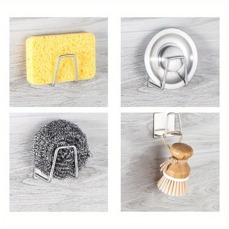 Stainless Steel Wall-Mounted Kitchen Shelf Set for Sink Drain Storage