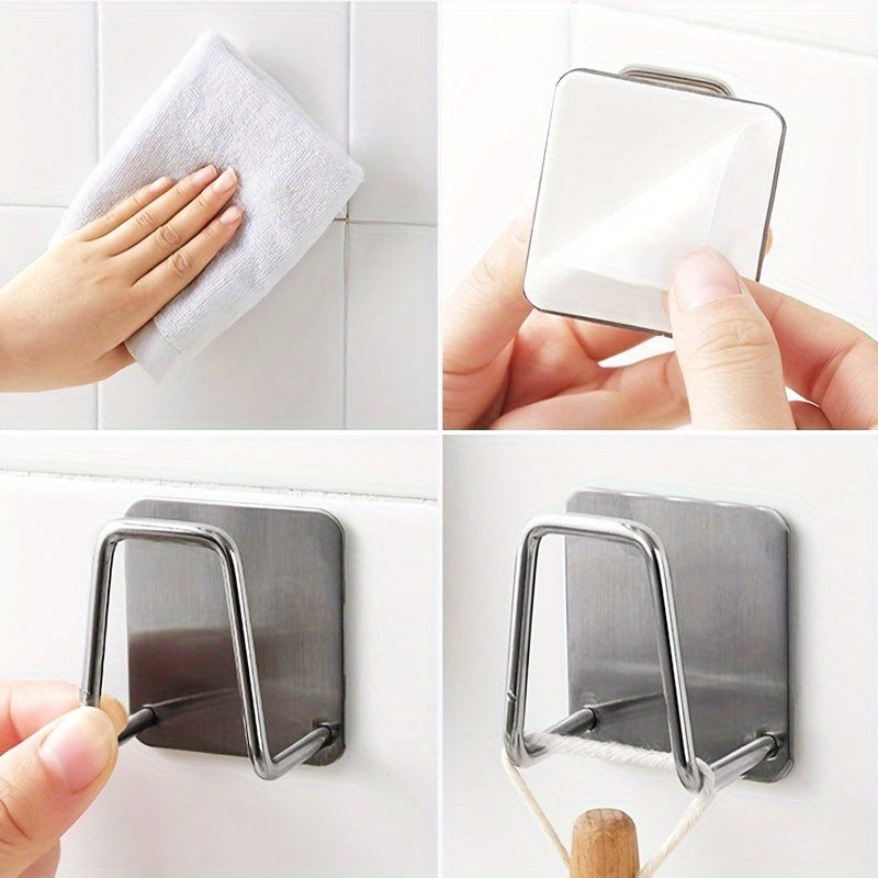 Stainless Steel Wall-Mounted Kitchen Shelf Set for Sink Drain Storage