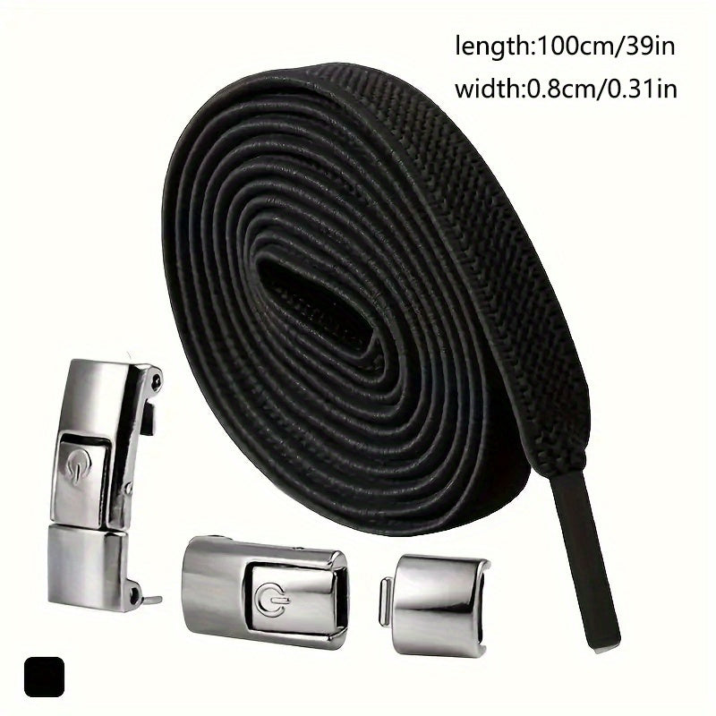 Adjustable Elastic Shoelaces for Men and Women – Metal Buckles, Sports and Casual