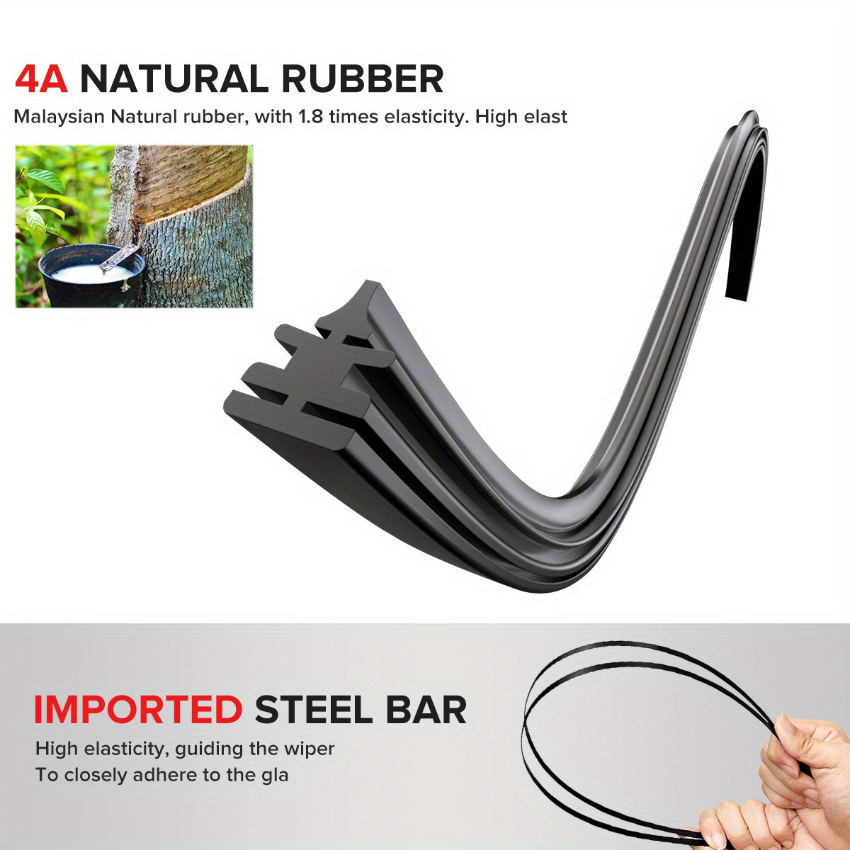 Rear Wiper Blade 35.5cm Natural Rubber Universal Bayonet for Hatchback