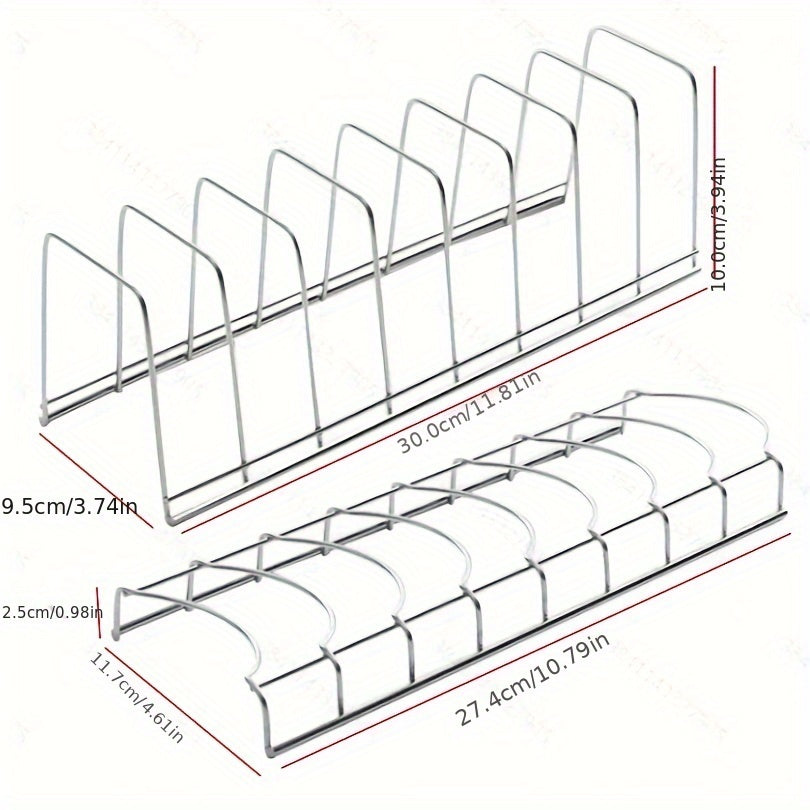 Estante para platos de acero inoxidable para platos y tazones, organizador de encimera y armario