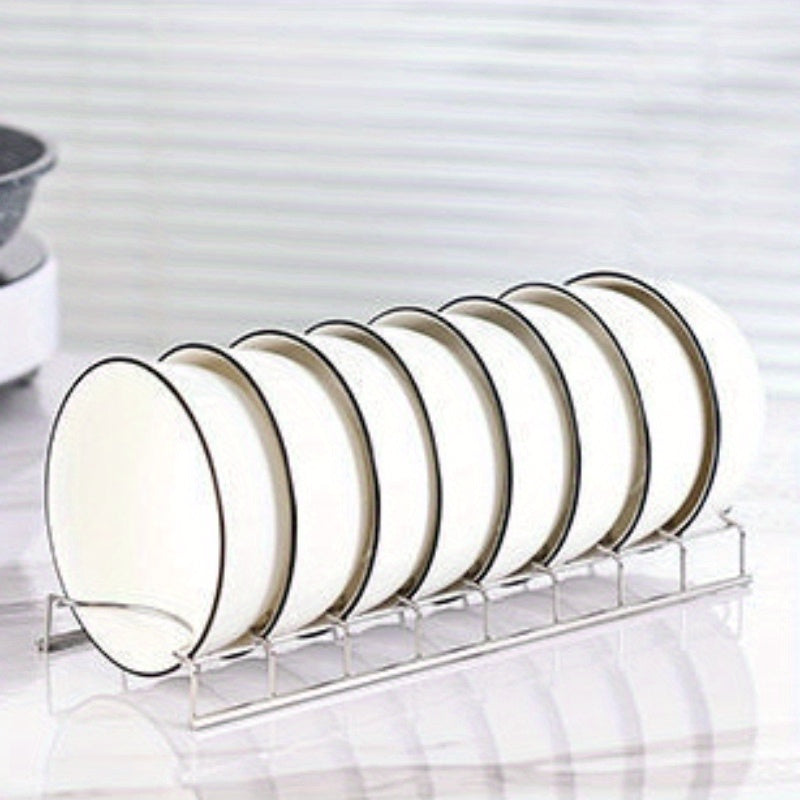 Estante para platos de acero inoxidable para platos y tazones, organizador de encimera y armario