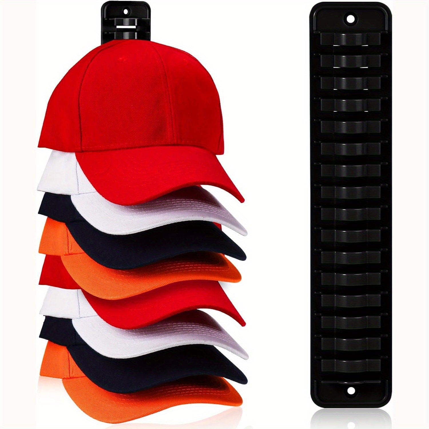 Plastic Wall-Mounted Cap Organizer for Baseball Hats Storage Rack