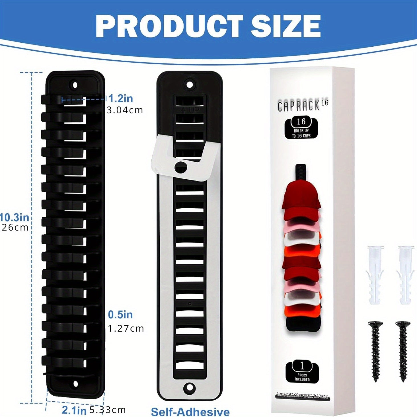 Plastic Wall-Mounted Cap Organizer for Baseball Hats Storage Rack