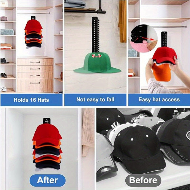 Plastic Wall-Mounted Cap Organizer for Baseball Hats Storage Rack