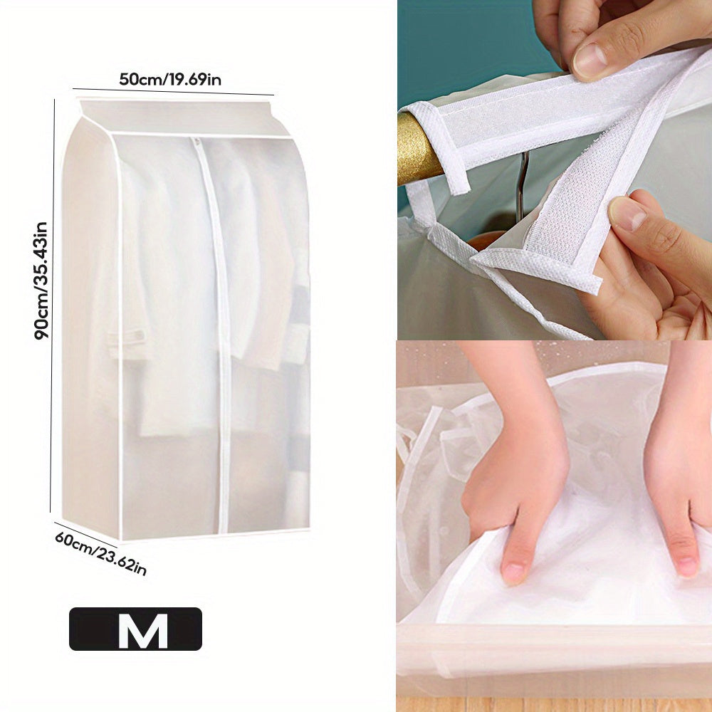 [Eng yaxshi tanlov] Keng kiyim sumkasi, zip va sehrli lenta bilan - kostyumlar, palto va boshqa narsalar uchun takomillashtirilgan shkaf tashkilotchisi, changdan himoyalangan dizayn bilan