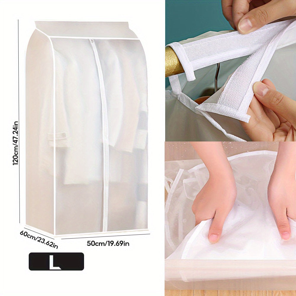 [Eng yaxshi tanlov] Keng kiyim sumkasi, zip va sehrli lenta bilan - kostyumlar, palto va boshqa narsalar uchun takomillashtirilgan shkaf tashkilotchisi, changdan himoyalangan dizayn bilan