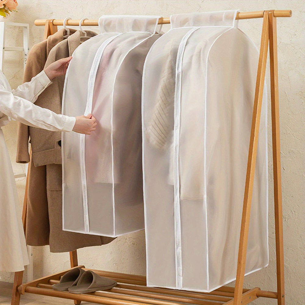Spacious Garment Bag with Zipper and Magic Tape for Suits Coats Dust-Proof Organizer