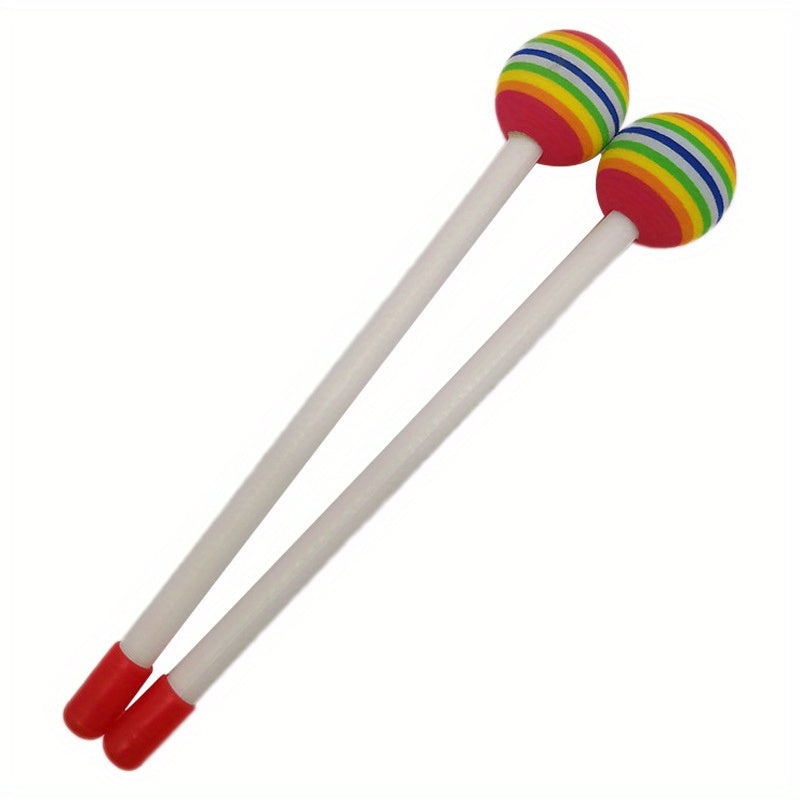 Rainbow Ball Drum Mallets for Music Enthusiasts White Red Green Set of 2