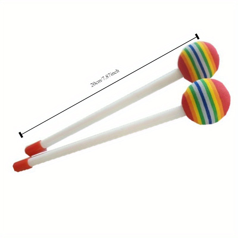 Rainbow Ball Drum Mallets for Music Enthusiasts White Red Green Set of 2