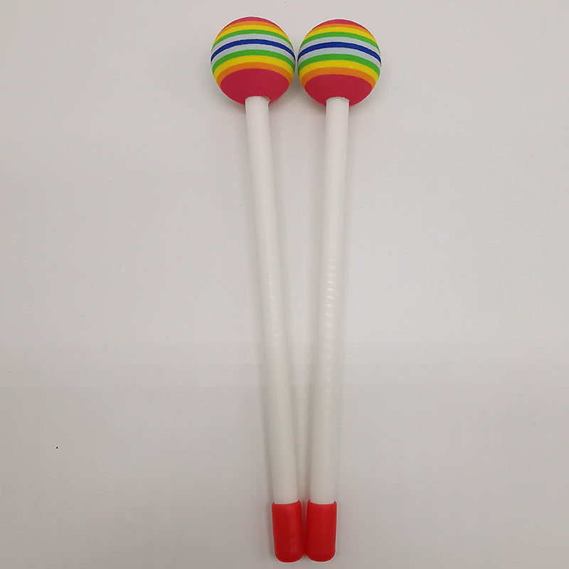 Rainbow Ball Drum Mallets for Music Enthusiasts White Red Green Set of 2