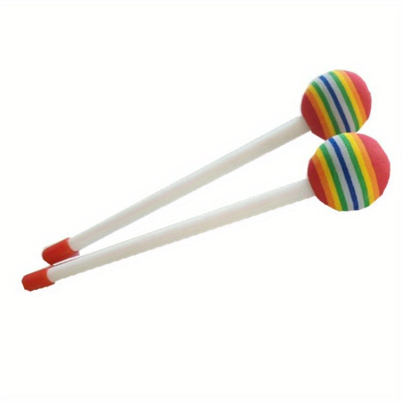 Rainbow Ball Drum Mallets for Music Enthusiasts White Red Green Set of 2
