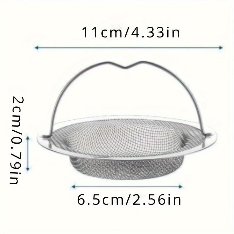 Stainless Steel Drain Stopper with Anti-Slip Handle Hair Catcher and Filter for Kitchen and Bathroom