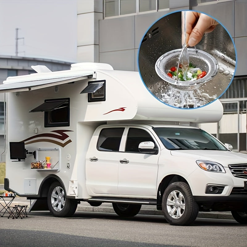 Stainless Steel Drain Stopper with Anti-Slip Handle Hair Catcher and Filter for Kitchen and Bathroom