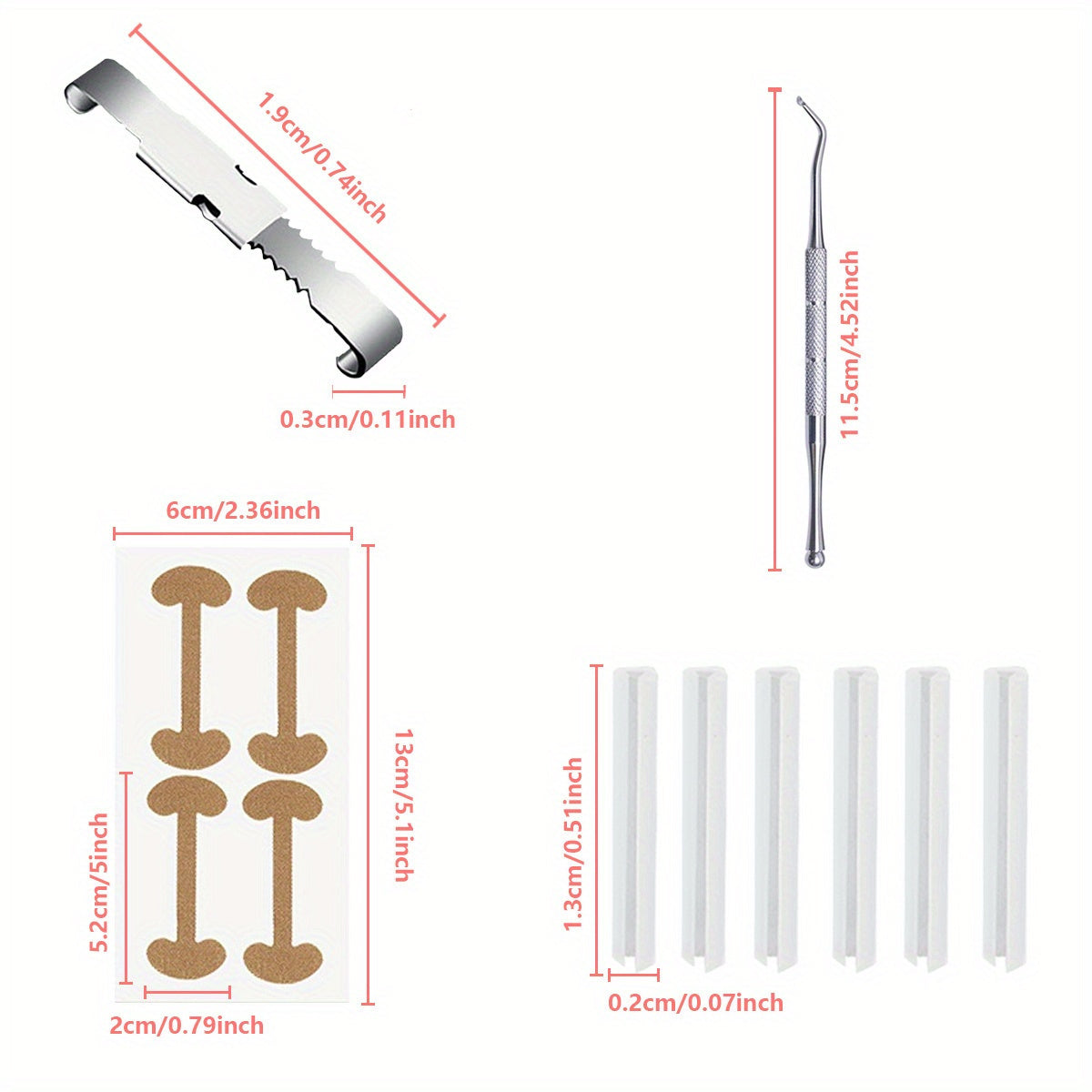 4PCS Ingrown Toenail Care Kit Stainless Steel Foot Grooming Set