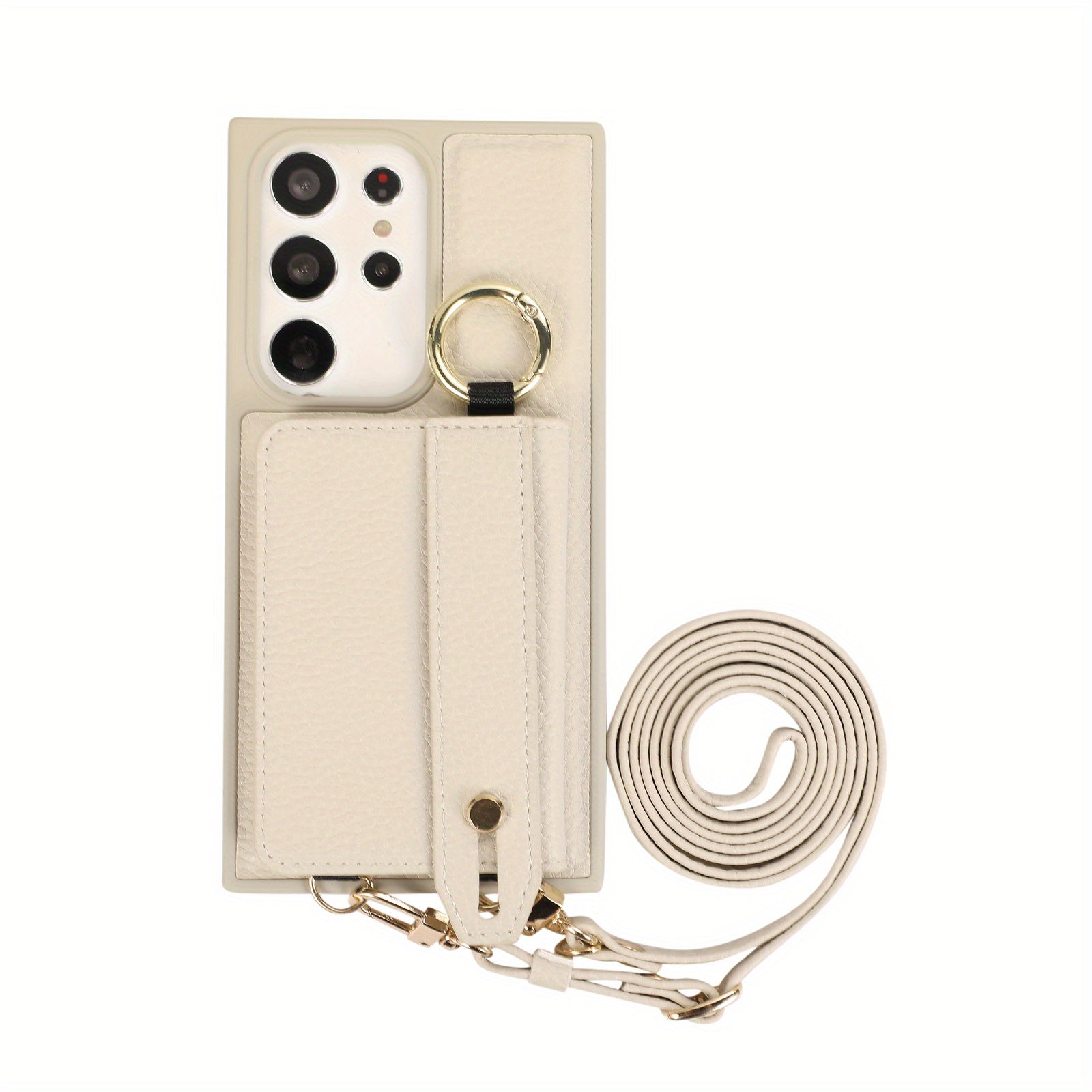 Faux Leather Crossbody Phone Bag for Samsung Plus with Wallet Card Slots Lanyard