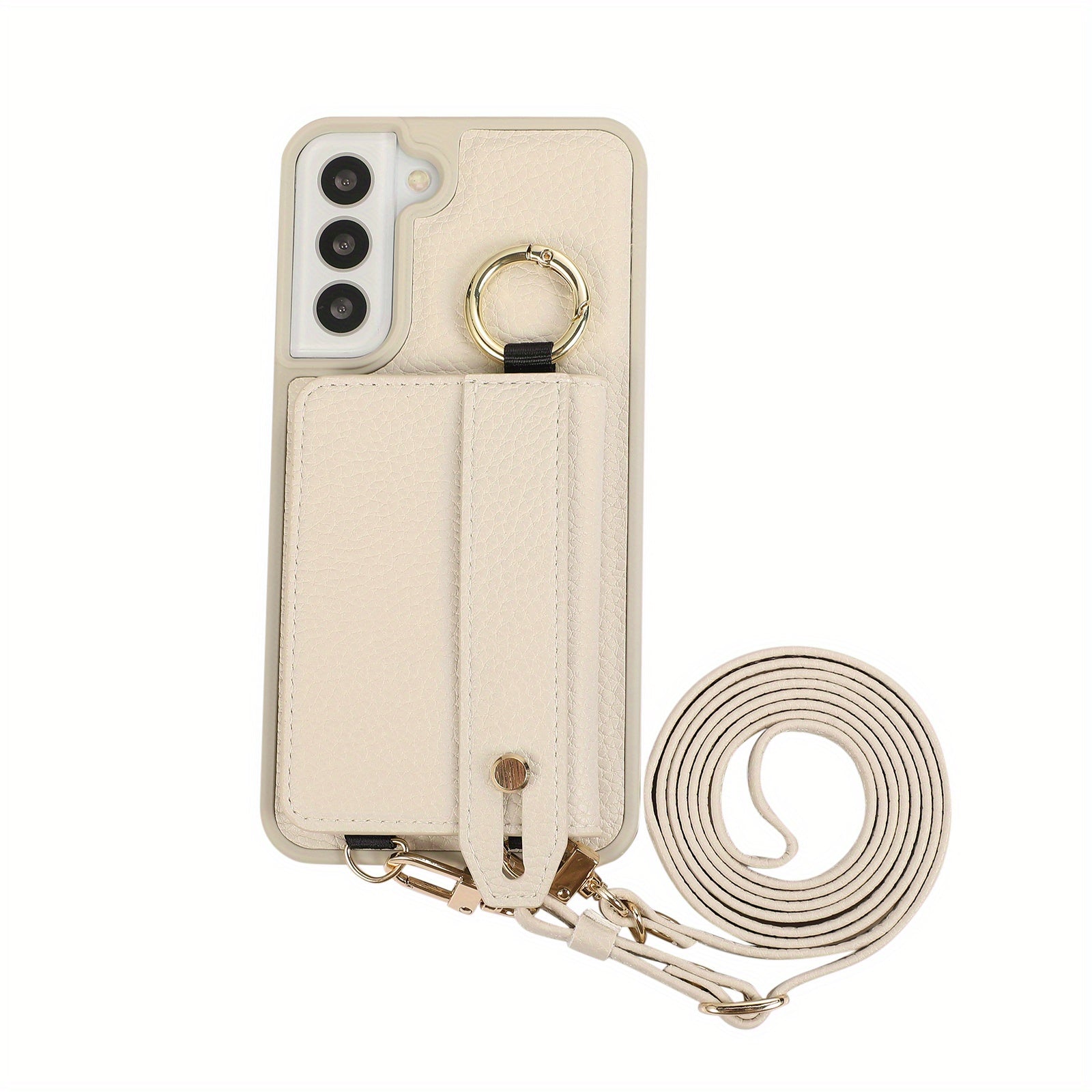 Faux Leather Crossbody Phone Bag for Samsung Plus with Wallet Card Slots Lanyard