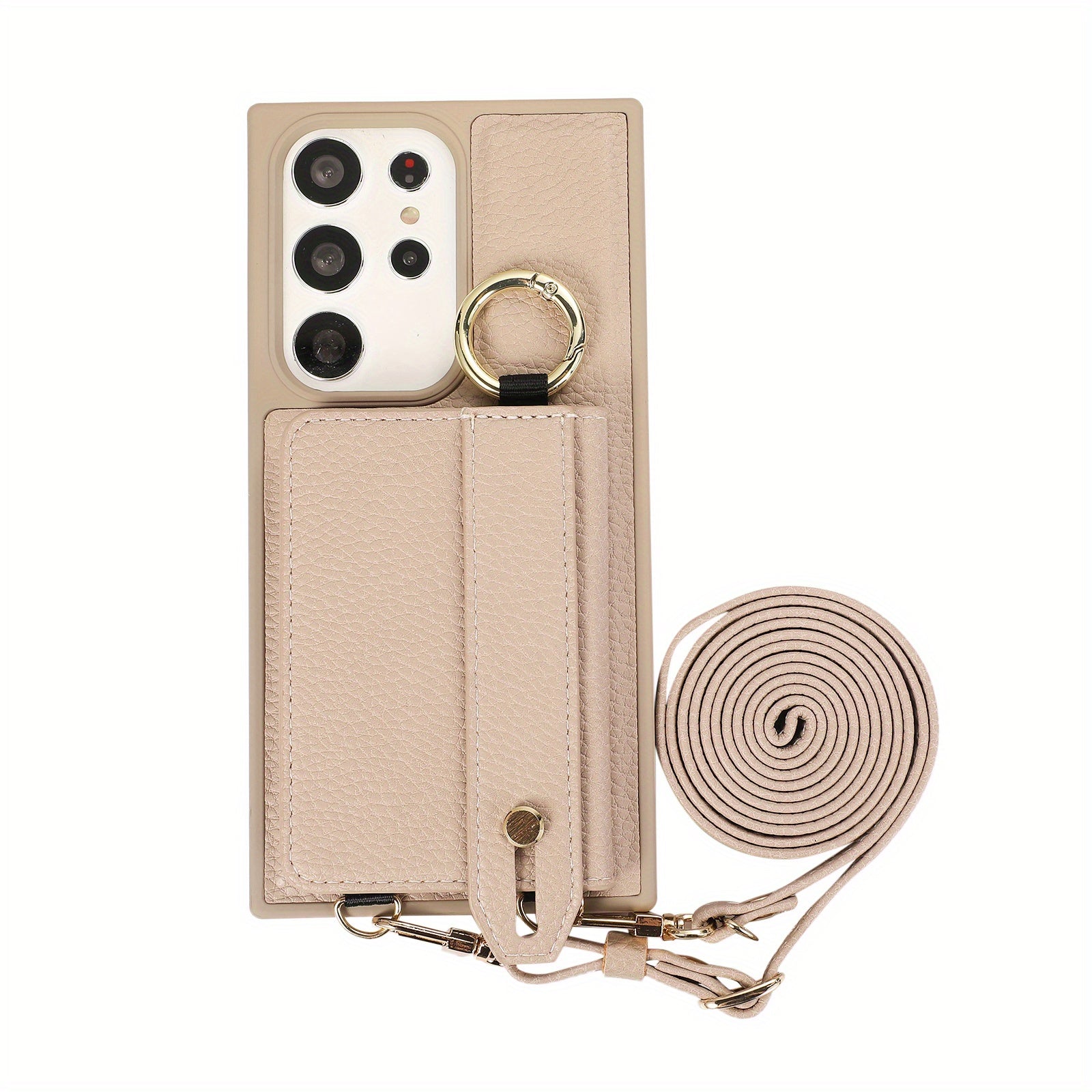 Faux Leather Crossbody Phone Bag for Samsung Plus with Wallet Card Slots Lanyard