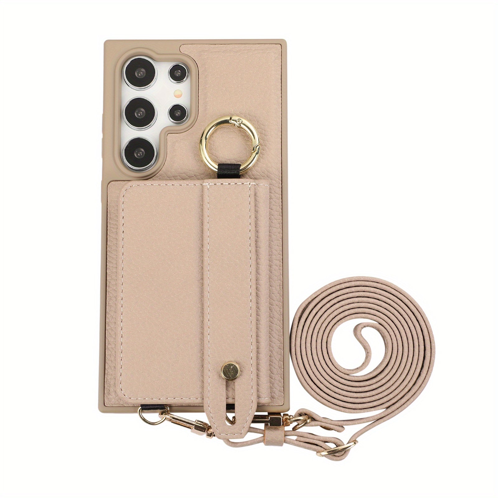 Faux Leather Crossbody Phone Bag for Samsung Plus with Wallet Card Slots Lanyard